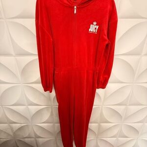 Juicy Couture Vibrant Red Velour Hoodie
